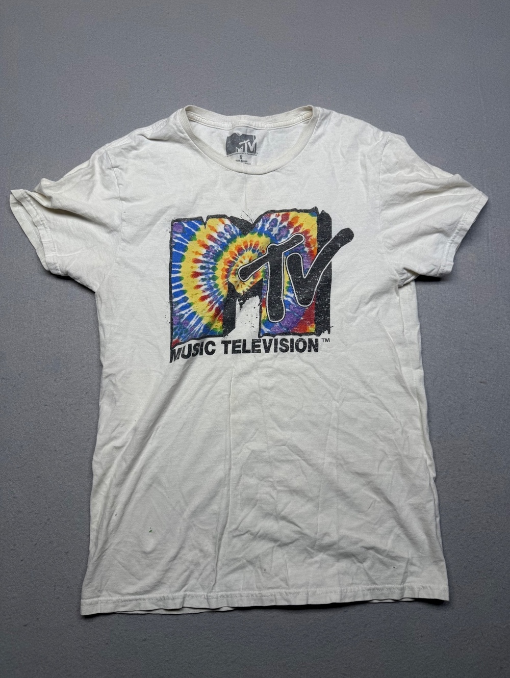 MTV Music Television T-Shirt Men S White Casual Vintage